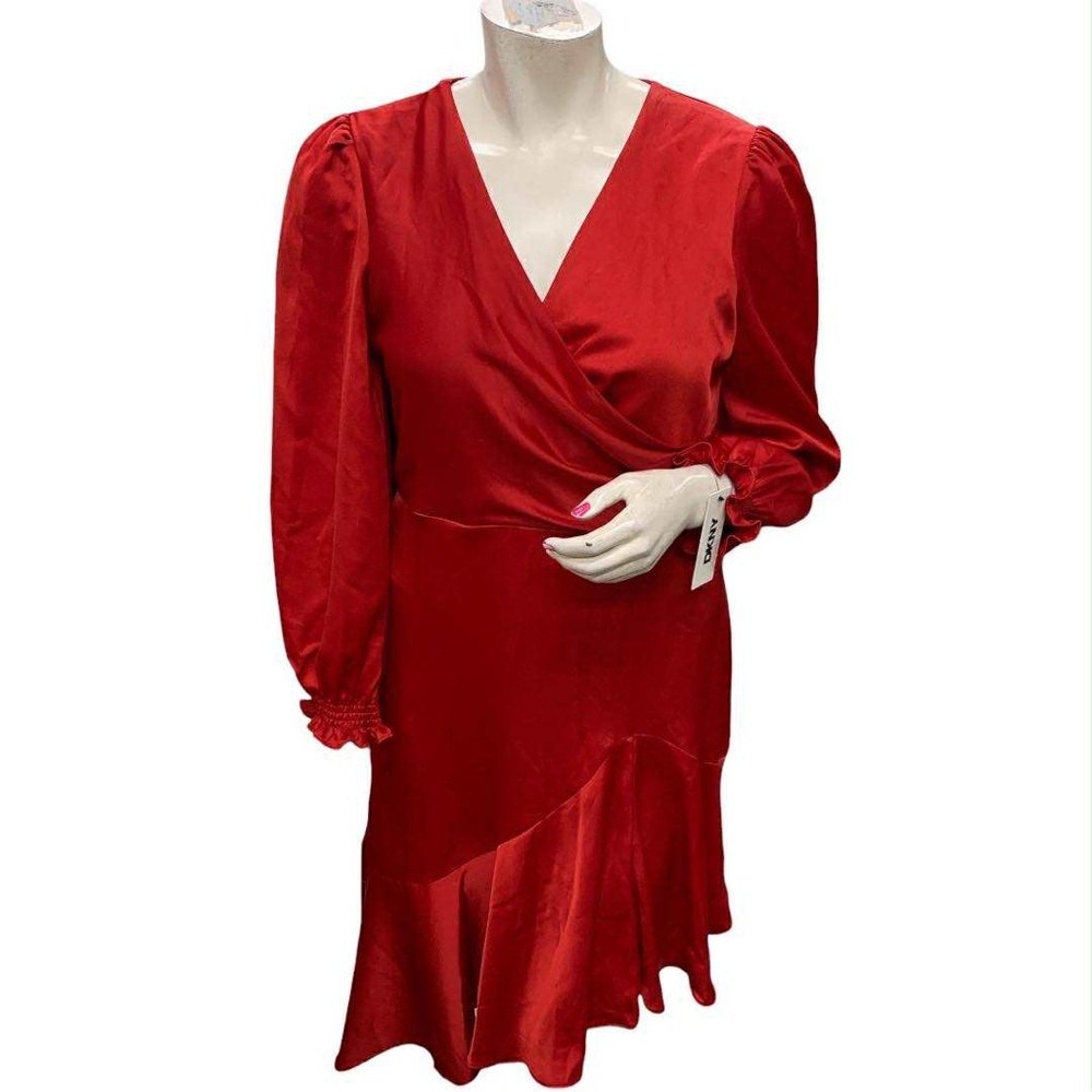 DKNY NWT Vibrant Red Long Sleeve Dress Size L